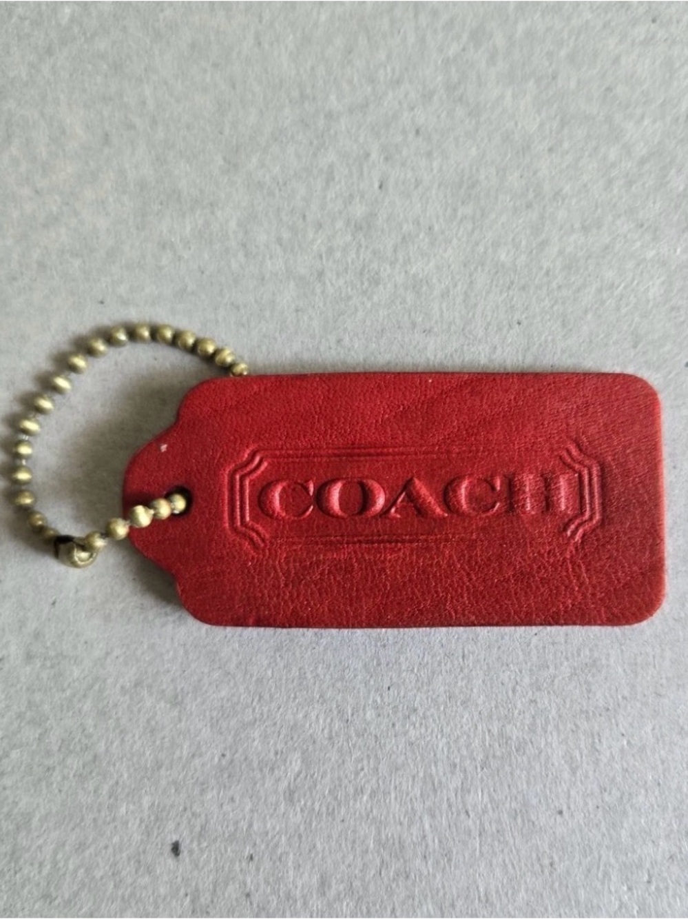 Coach Vintage Red Leather Hang Tag